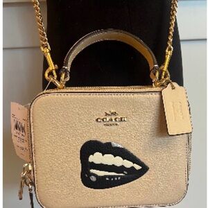 Coach Cream Mini Bag with Black Graphic